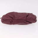 PRADA Shoulder Bag Leather Bordeaux Silver Auth 187025SAV-5