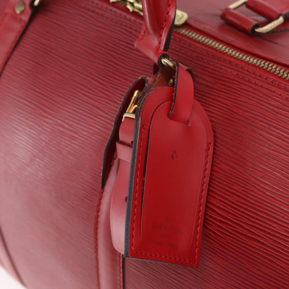 LOUIS VUITTON Epi Keepall 50 Boston Bag Red M42967 LV Auth 187026