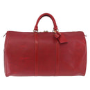 LOUIS VUITTON Epi Keepall 50 Boston Bag Red M42967 LV Auth 187026-13