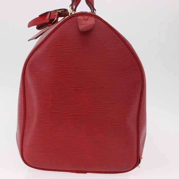 LOUIS VUITTON Epi Keepall 50 Boston Bag Red M42967 LV Auth 187026