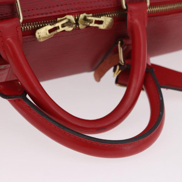 LOUIS VUITTON Epi Keepall 50 Boston Bag Red M42967 LV Auth 187026