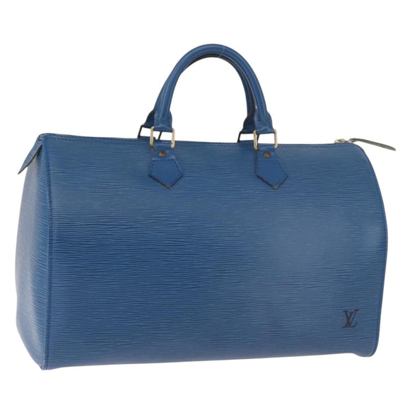 LOUIS VUITTON Epi Speedy 35 Hand Bag Toledo Blue M42995 LV Auth 187028SAV