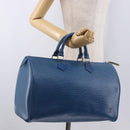 LOUIS VUITTON Epi Speedy 35 Hand Bag Toledo Blue M42995 LV Auth 187028SAV-23