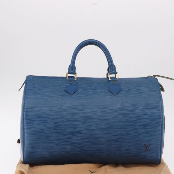 LOUIS VUITTON Epi Speedy 35 Hand Bag Toledo Blue M42995 LV Auth 187028SAV