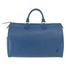 LOUIS VUITTON Epi Speedy 35 Hand Bag Toledo Blue M42995 LV Auth 187028SAV-2