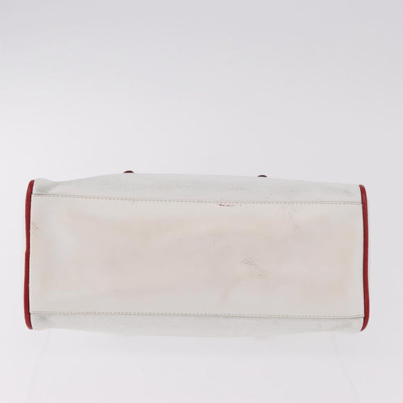 Miu Miu Hand Bag Leather White Silver Auth 187031