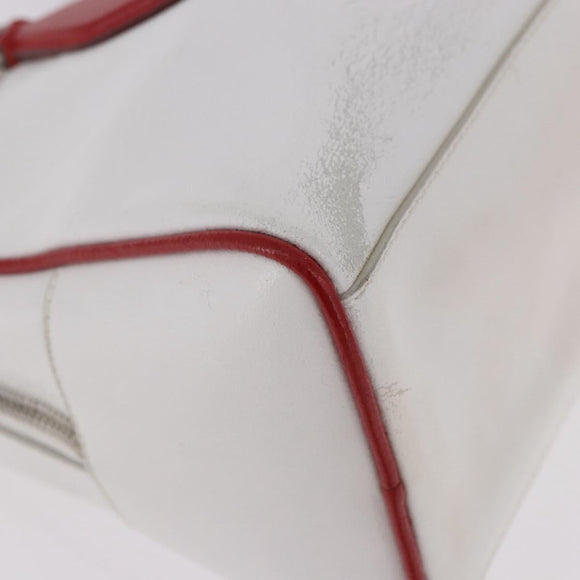 Miu Miu Hand Bag Leather White Silver Auth 187031