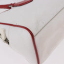 Miu Miu Hand Bag Leather White Silver Auth 187031-16