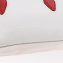 Miu Miu Hand Bag Leather White Silver Auth 187031-19