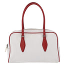Miu Miu Hand Bag Leather White Silver Auth 187031-13