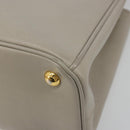 PRADA Hand Bag Saffiano leather 2way Gray Gold Auth 187034A-16