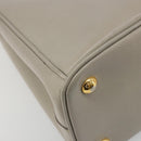 PRADA Hand Bag Saffiano leather 2way Gray Gold Auth 187034A-19