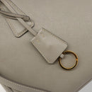 PRADA Hand Bag Saffiano leather 2way Gray Gold Auth 187034A-9