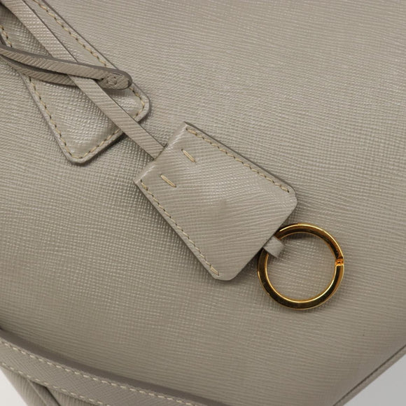 PRADA Hand Bag Saffiano leather 2way Gray Gold Auth 187034A