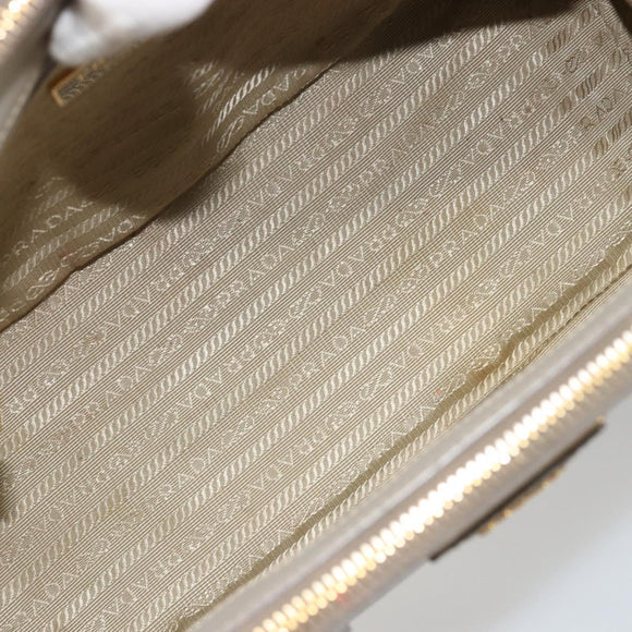 PRADA Hand Bag Saffiano leather 2way Gray Gold Auth 187034A