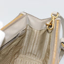 PRADA Hand Bag Saffiano leather 2way Gray Gold Auth 187034A-22