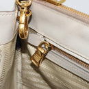 PRADA Hand Bag Saffiano leather 2way Gray Gold Auth 187034A-24