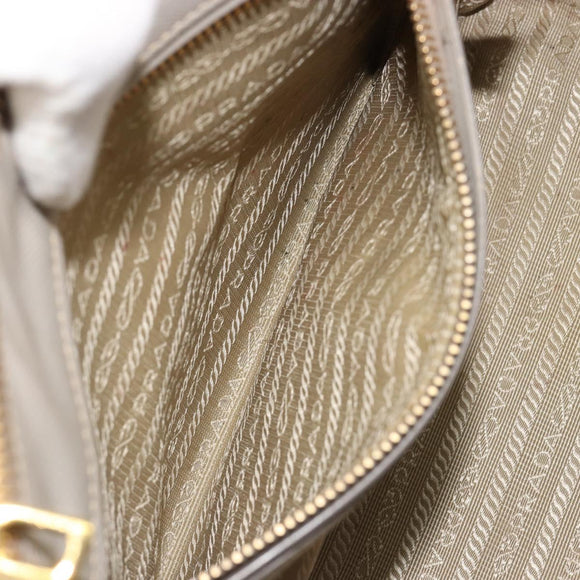 PRADA Hand Bag Saffiano leather 2way Gray Gold Auth 187034A