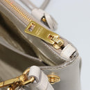 PRADA Hand Bag Saffiano leather 2way Gray Gold Auth 187034A-27