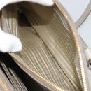PRADA Hand Bag Saffiano leather 2way Gray Gold Auth 187034A-28