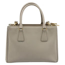 PRADA Hand Bag Saffiano leather 2way Gray Gold Auth 187034A-2