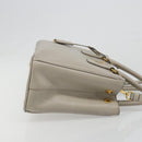 PRADA Hand Bag Saffiano leather 2way Gray Gold Auth 187034A-3