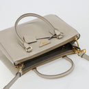 PRADA Hand Bag Saffiano leather 2way Gray Gold Auth 187034A-6