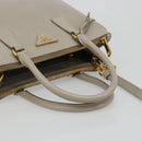 PRADA Hand Bag Saffiano leather 2way Gray Gold Auth 187034A-7
