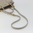 PRADA Hand Bag Saffiano leather 2way Gray Gold Auth 187034A-8