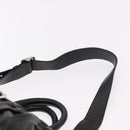PRADA Gathered Hand Bag Lamb Skin 2way Black Silver Auth 187035SAV-15