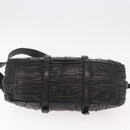 PRADA Gathered Hand Bag Lamb Skin 2way Black Silver Auth 187035SAV-5