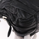 PRADA Gathered Hand Bag Lamb Skin 2way Black Silver Auth 187035SAV-17