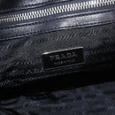 PRADA Gathered Hand Bag Lamb Skin 2way Black Silver Auth 187035SAV-20