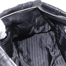 PRADA Gathered Hand Bag Lamb Skin 2way Black Silver Auth 187035SAV-22