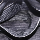 PRADA Gathered Hand Bag Lamb Skin 2way Black Silver Auth 187035SAV-24