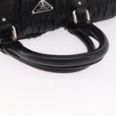PRADA Gathered Hand Bag Lamb Skin 2way Black Silver Auth 187035SAV-7
