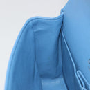 CHANEL Chain Double Flap Matelasse 25 Bag Lamb Skin Blue Gold CC Auth 187037SAM-27