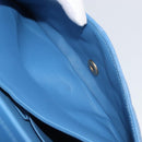 CHANEL Chain Double Flap Matelasse 25 Bag Lamb Skin Blue Gold CC Auth 187037SAM-29