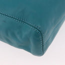 CHANEL Tote Bag met Schildpadmotief Ketting Lamshuid Turkoois Blauw CC Auth 187038A-10