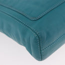 CHANEL Tote Bag met Schildpadmotief Ketting Lamshuid Turkoois Blauw CC Auth 187038A-12