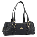 CELINE Tote Bag Leather Black Gold Auth 187040SAV-1