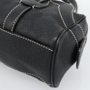 CELINE Tote Bag Leather Black Gold Auth 187040SAV-9