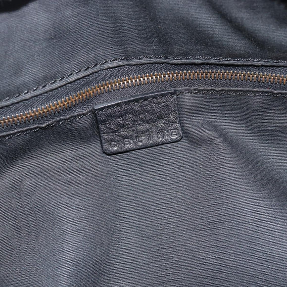 CELINE Tote Bag Leather Black Gold Auth 187040SAV