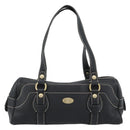 CELINE Tote Bag Leather Black Gold Auth 187040SAV-13