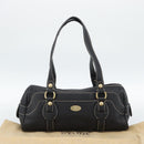 CELINE Tote Bag Leather Black Gold Auth 187040SAV-12