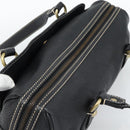 CELINE Tote Bag Leather Black Gold Auth 187040SAV-6