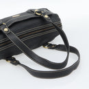 CELINE Tote Bag Leather Black Gold Auth 187040SAV-7