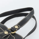 CELINE Tote Bag Leather Black Gold Auth 187040SAV-8