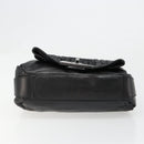 CELINE Chain Shoulder Bag Leather Black Silver Auth 187041SAV-5