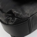 CELINE Chain Shoulder Bag Leather Black Silver Auth 187041SAV-16